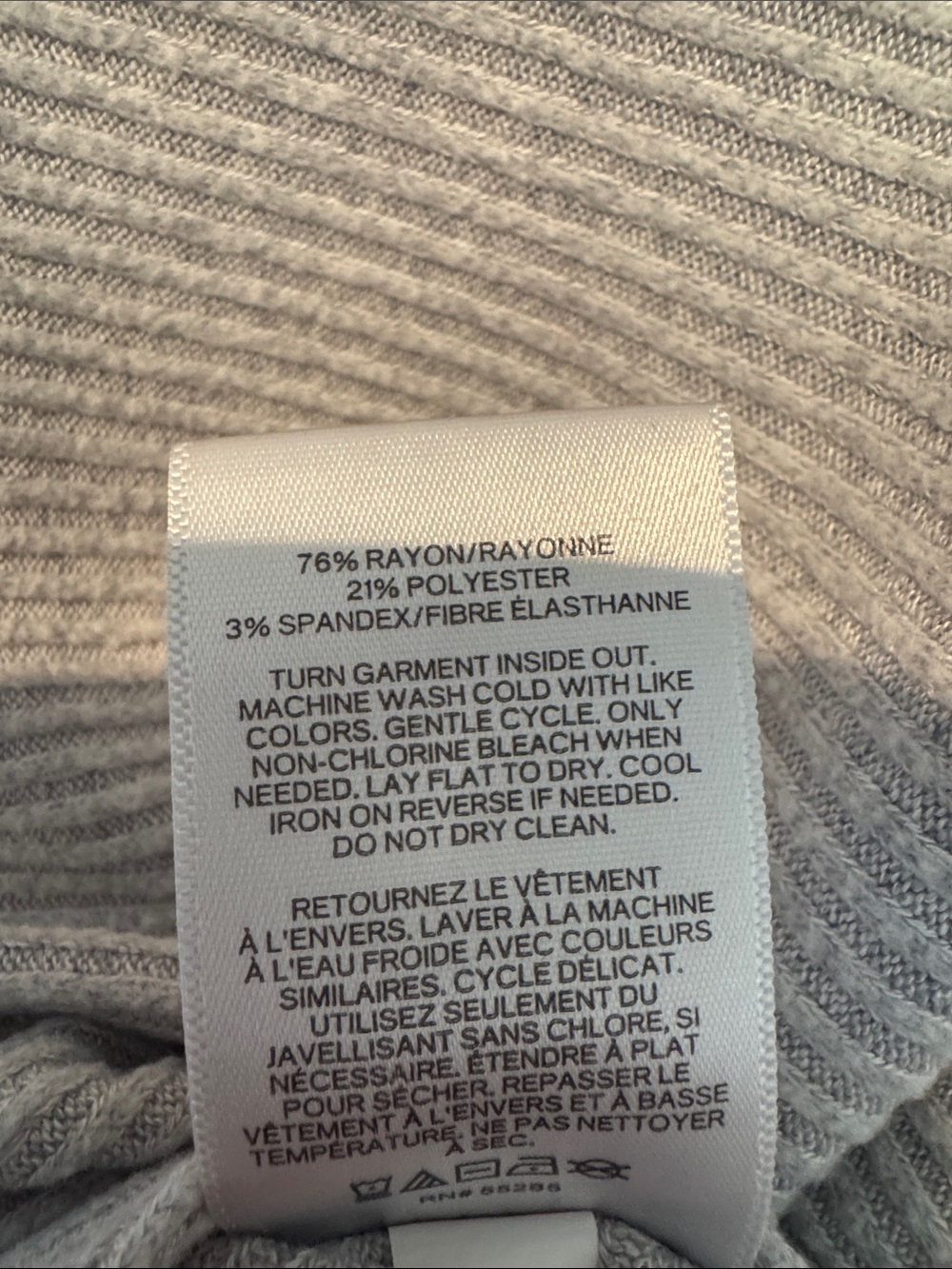Express Light Gray Ribbed Boatneck Sweater - Picture 2 of 4